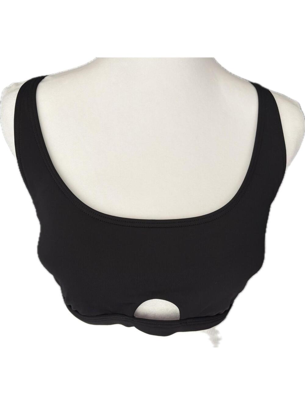 Sunsets Brandi Bralette Bikini Top Black Large NWT Criss Cross Back Swim